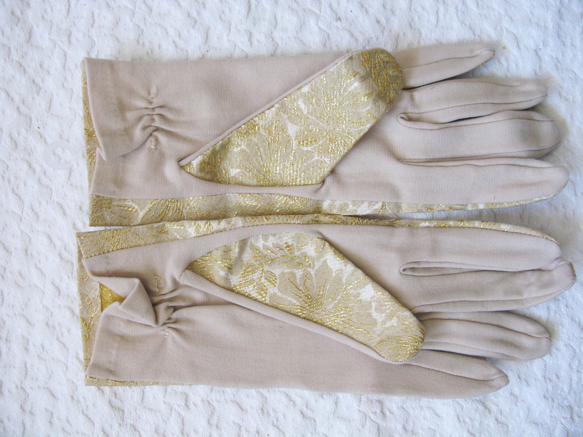Gold Purse and Gloves Sz 7 to 8 Vintage Retro Mid Century Dance Tea Party Audrey Hepburn Atomic 60s 70s Cosply When Roses Bloom