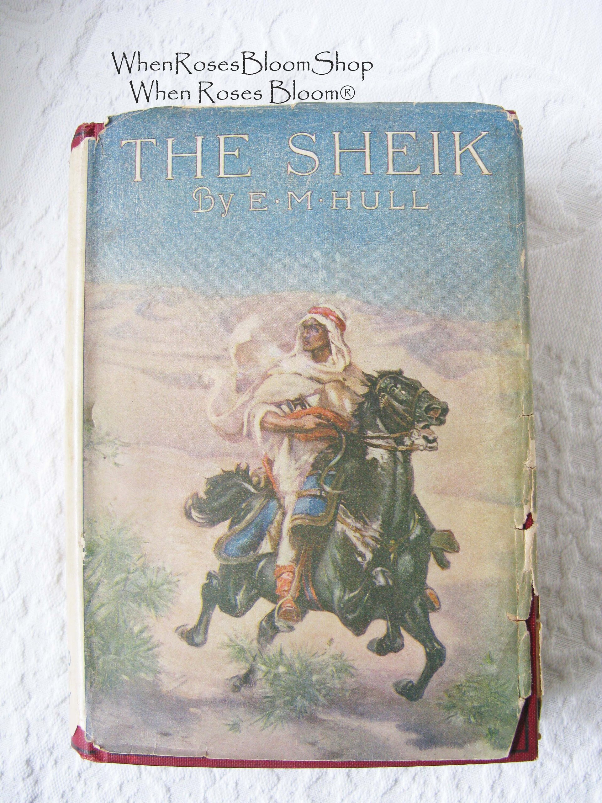 Vintage Red Book The Sheik 1921 Rare Edwardian Romantic Decorative Artwork Paper Cover Library Decor WhenRosesBloom