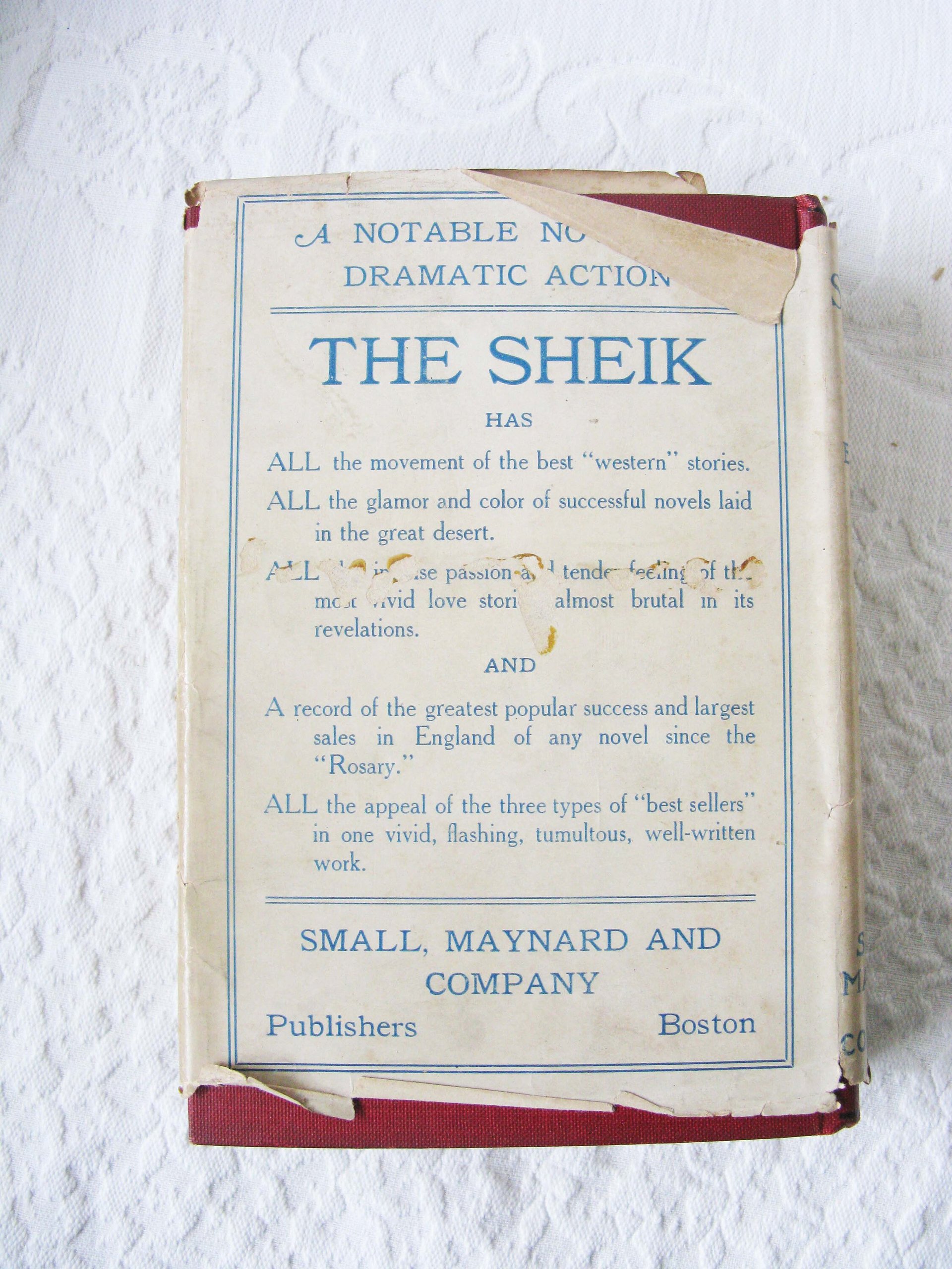Vintage Red Book The Sheik 1921 Rare Edwardian Romantic Decorative Artwork Paper Cover Library Decor WhenRosesBloom