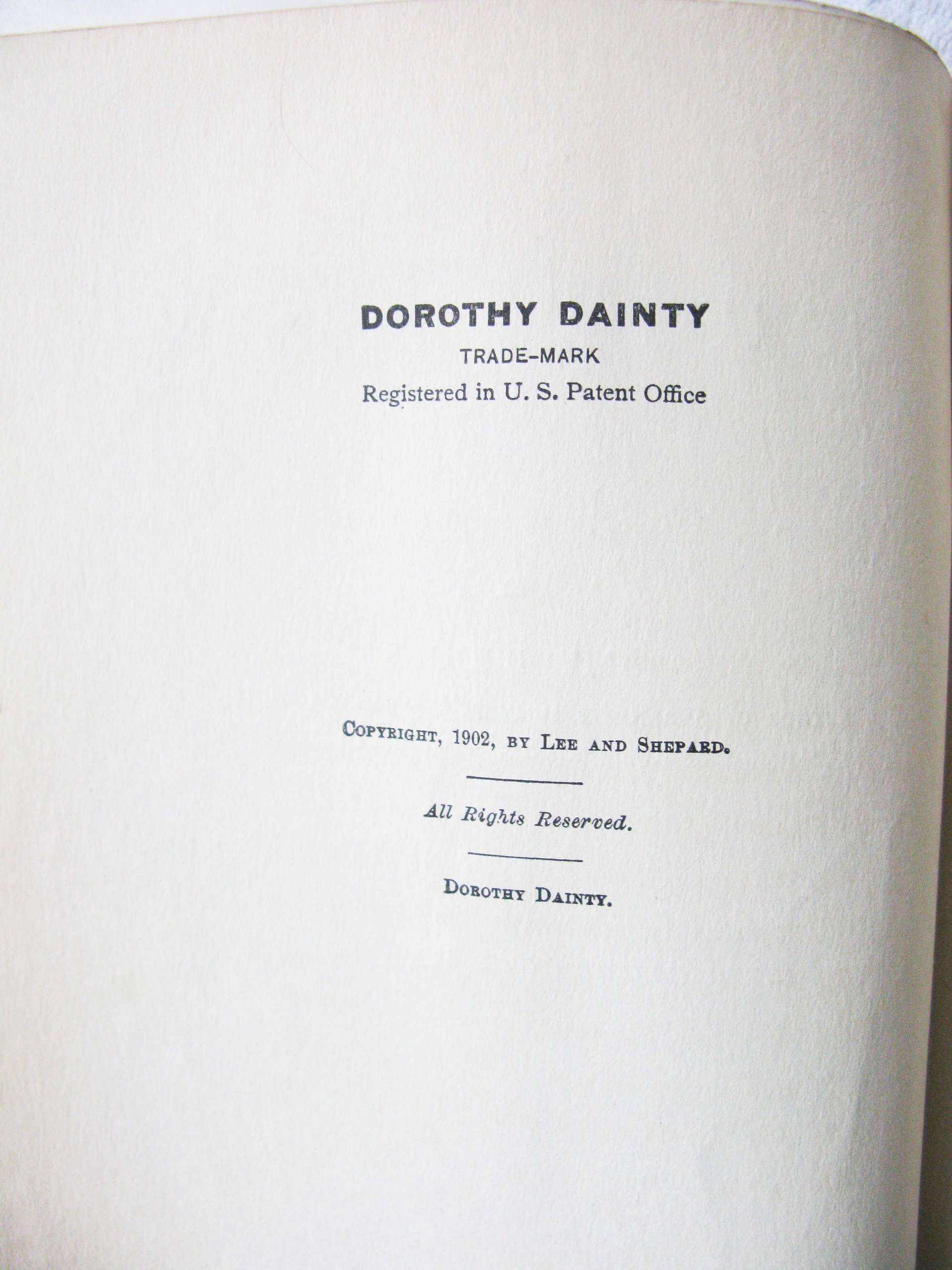 Book Dorothy Dainty Vintage Juvenile Child Fiction Retro Library Decorative Graphic Art Cover  WhenRosesBloom