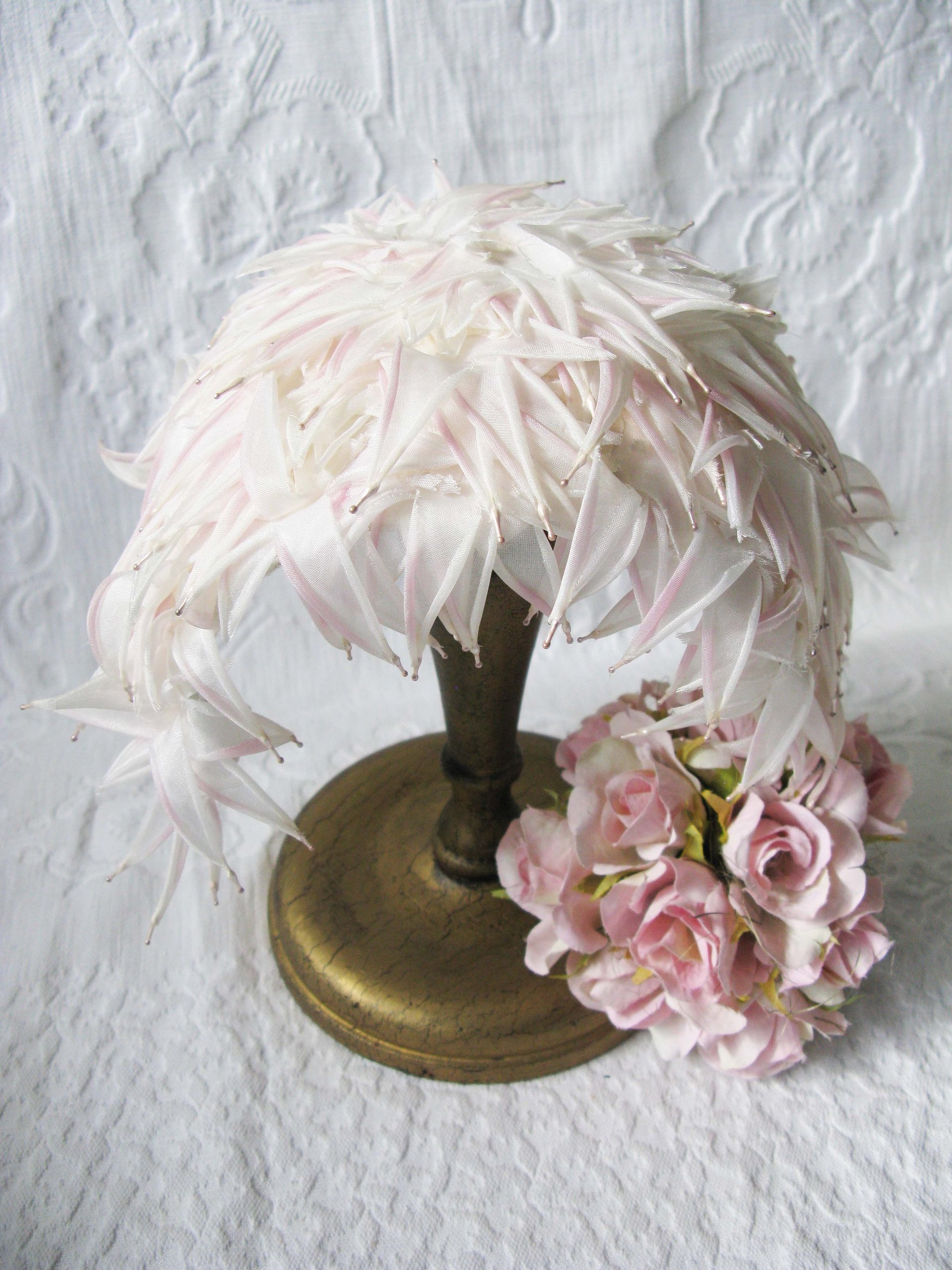 Vintage Hat Bridal Ballerina Fascinator Band Headpiece Wedding Style Audrey Hepburn Mid Century Retro Tea Party WhenRosesBloom