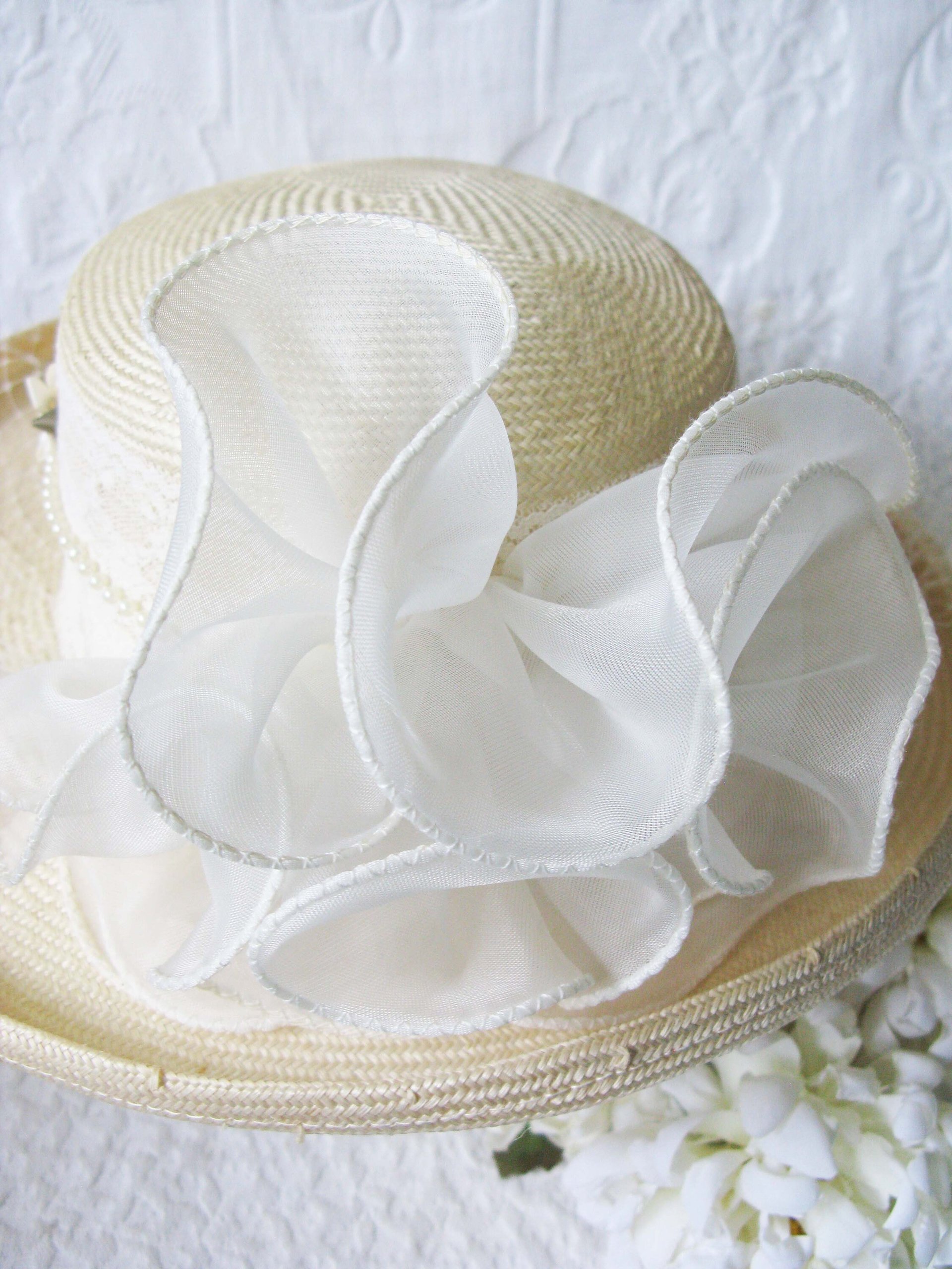 Natural Straw Hat Classic Panama Tailored Elegance Retro 80s Wedding Tea Cosplay Artsy Style for Garden Wedding Tea Party WhenRosesBloom