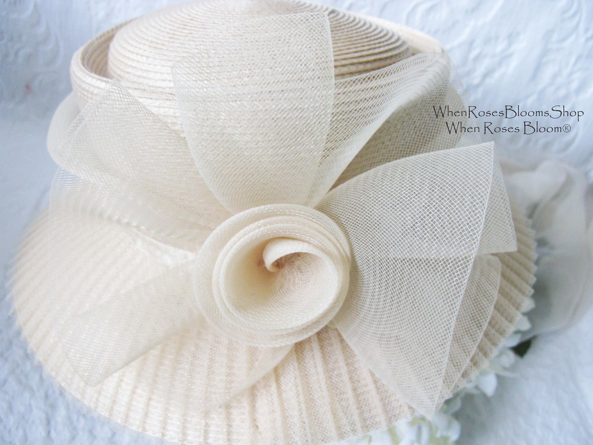 Elegant Hat Mid Century Bridal Retro Dressy Hat Tea Cocktail Party Garden Party Audrey Hepburn Breakfast at Tiffany Cosplay WhenRosesBloom