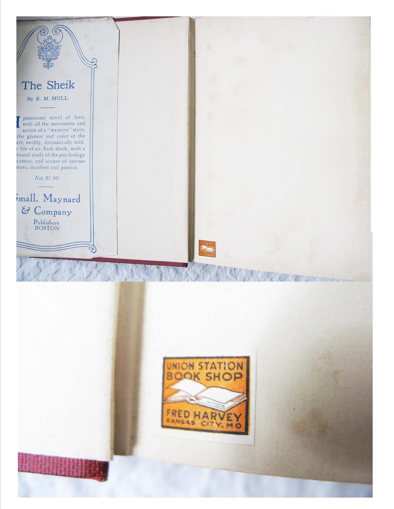 Vintage Red Book The Sheik 1921 Rare Edwardian Romantic Decorative Artwork Paper Cover Library Decor WhenRosesBloom