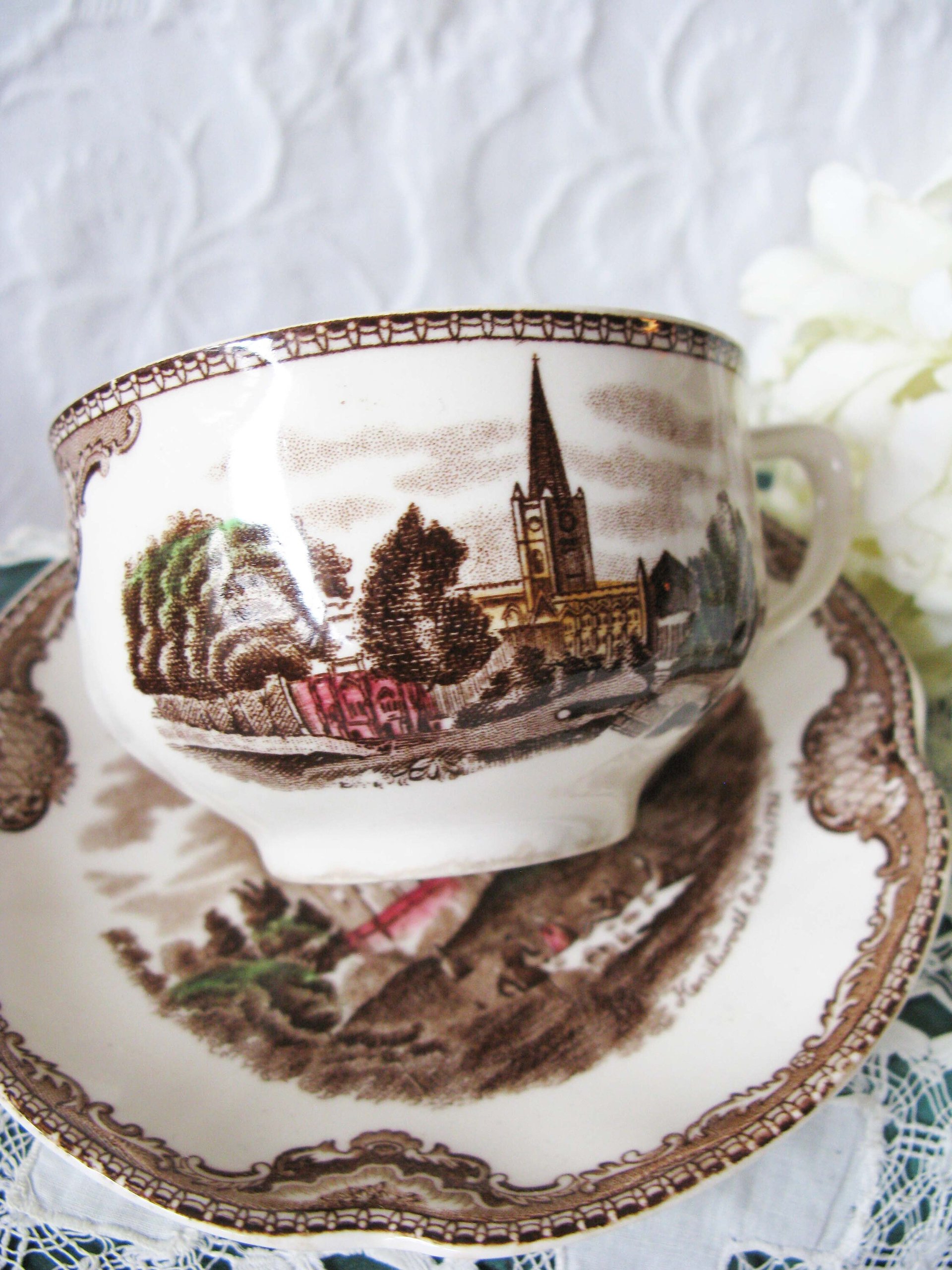 Teacup Kenilworth Castle Johnson Bros English  Downton Elegant Steampunk Gentlemen's Tea Retro Booklover's Tea Walter Scott WhenRosesBloom