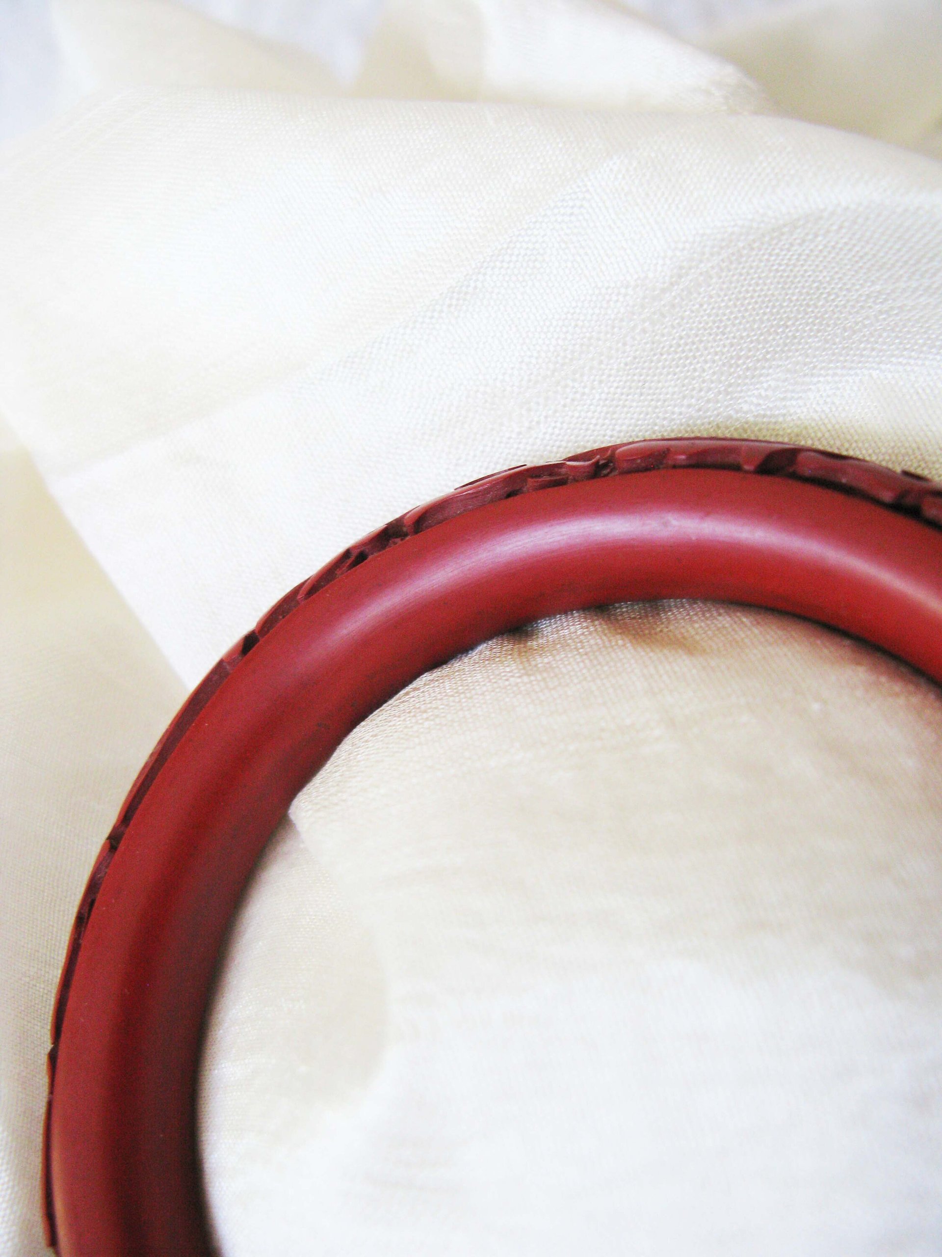 Cinnabar Bangle Bracelet Carved Classic Victorian Romantic Flapper Gatsby Boho Gypsy Hipster Retro Vintage Jewelry  WhenRosesBloom