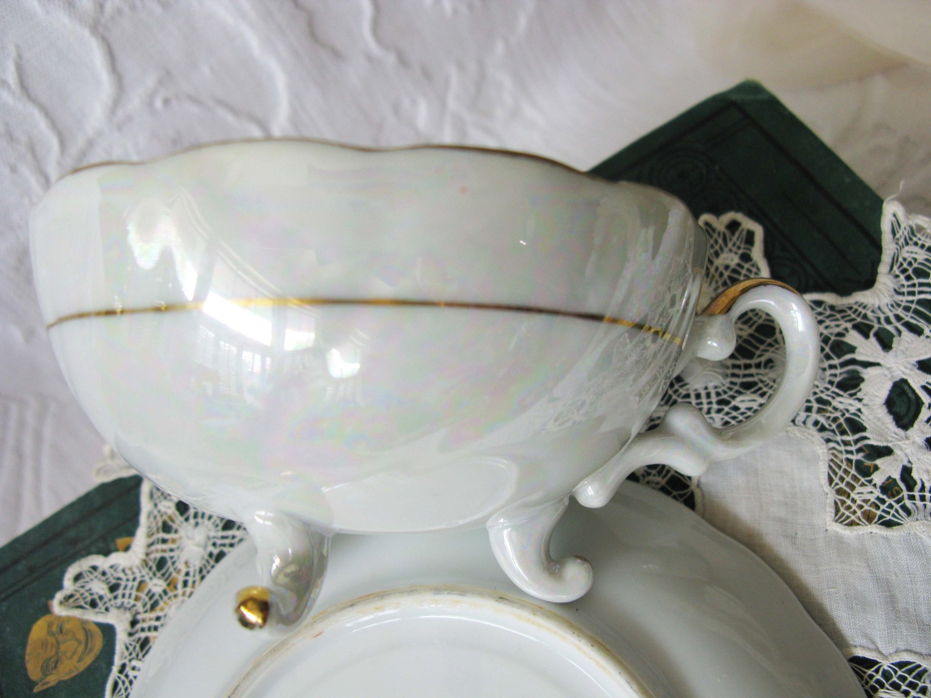 Tea Cup Footed Yellow Pink Floral Japan lusterware Retro Vintage Tea Party Mid Century Cottage Shabby Chic Farmhouse   WhenRosesBloom