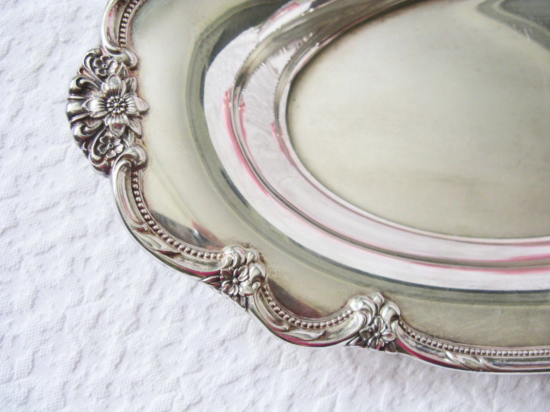 Silver Oval Tray Rogers Remembrance pattern 1948 Vintage Party Tea Time Tea Gift Wedding Anniversary Gift Entertainment WhenRosesBloom