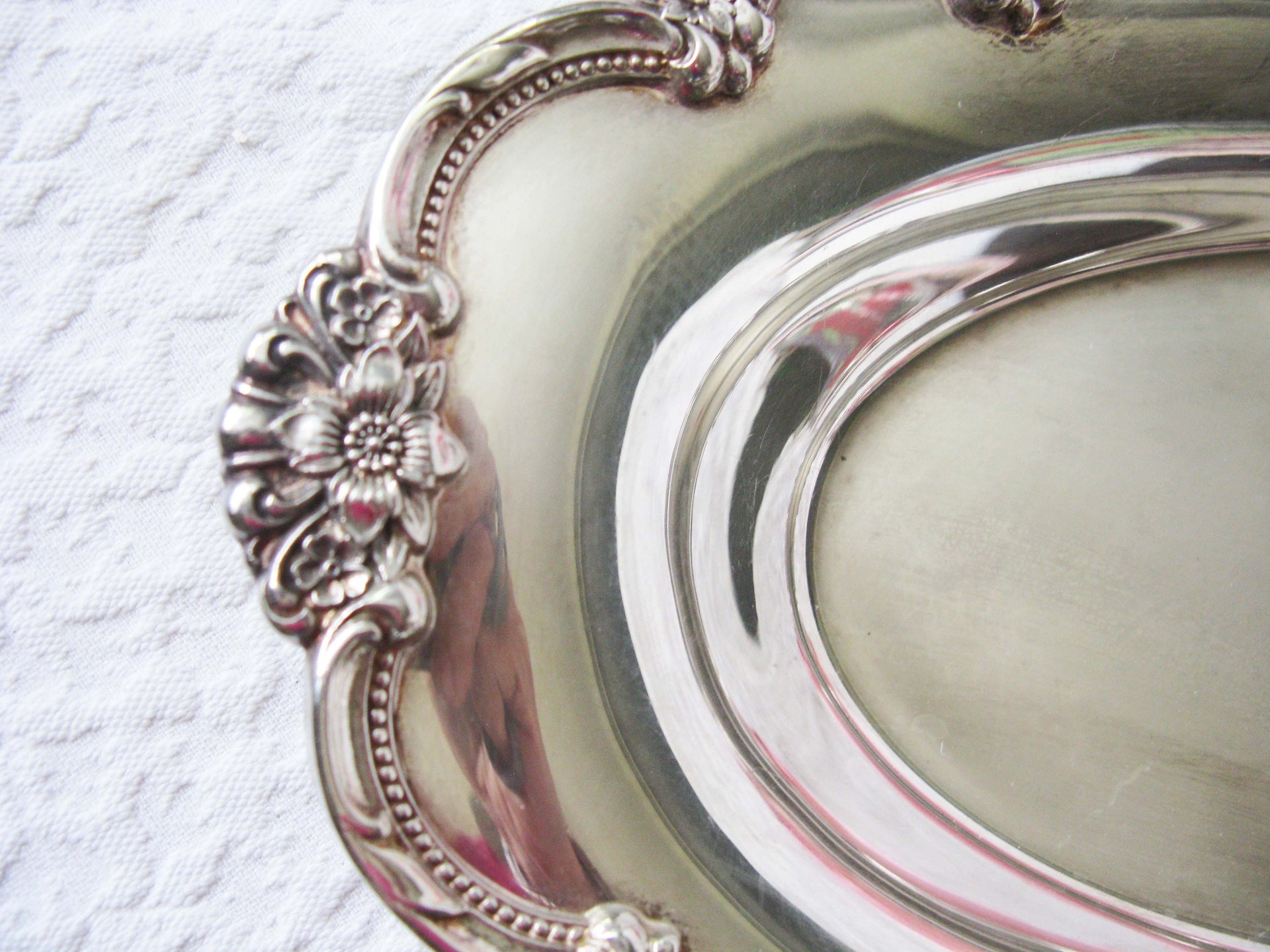 Silver Oval Tray Rogers Remembrance pattern 1948 Vintage Party Tea Time Tea Gift Wedding Anniversary Gift Entertainment WhenRosesBloom