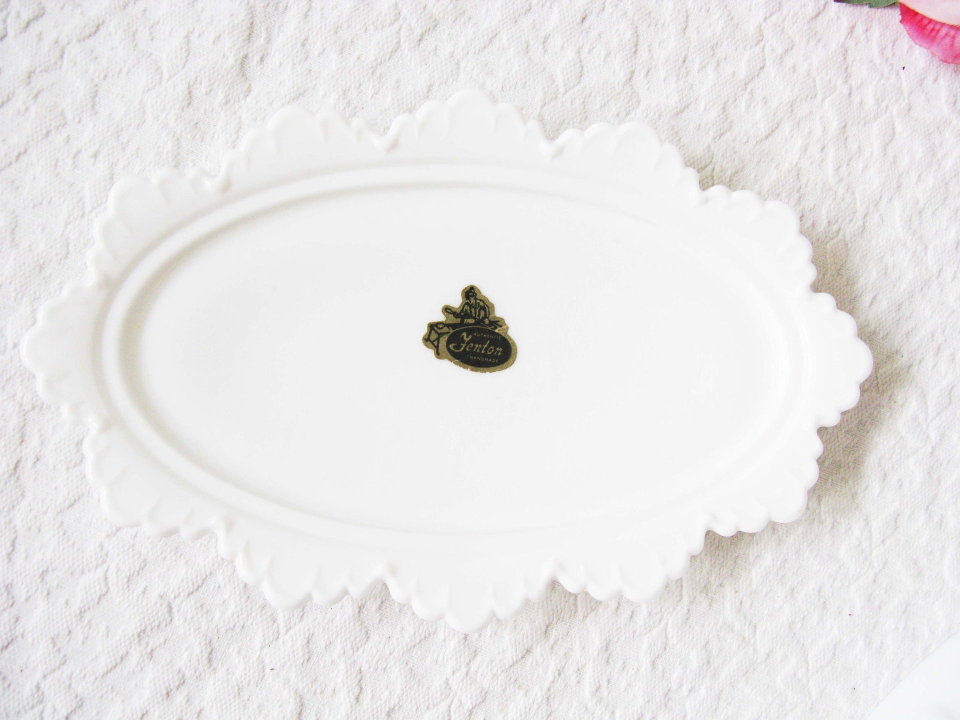 Fenton Butter Dish Milk Glass White Hobnail with label Mid Century Shabby Romantic Farmhouse WhenRosesBloom