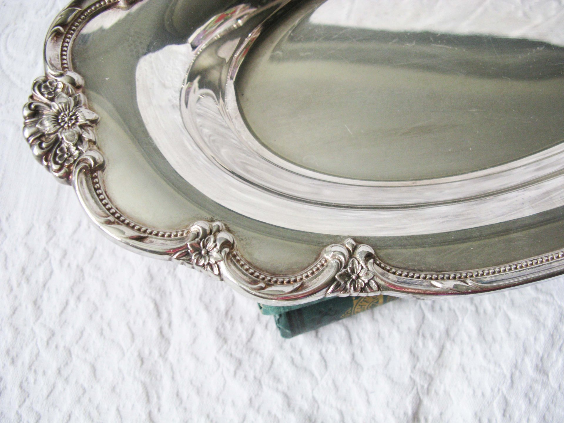 Silver Oval Tray Rogers Remembrance pattern 1948 Vintage Party Tea Time Tea Gift Wedding Anniversary Gift Entertainment WhenRosesBloom