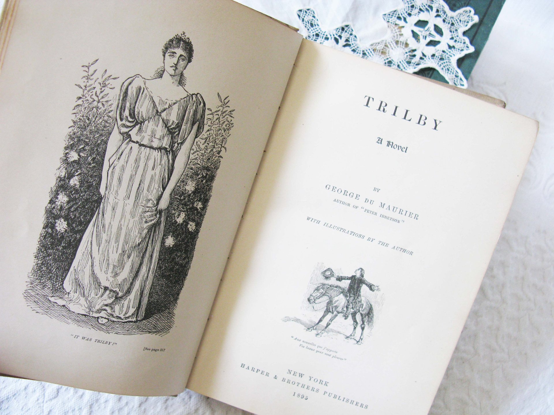 Vintage Book Trilby Du Maurier 1st Edition Pretty Decorative Book Classic Book Gift  Library Decor Art Nouveau Edwardian  WhenRosesBloom