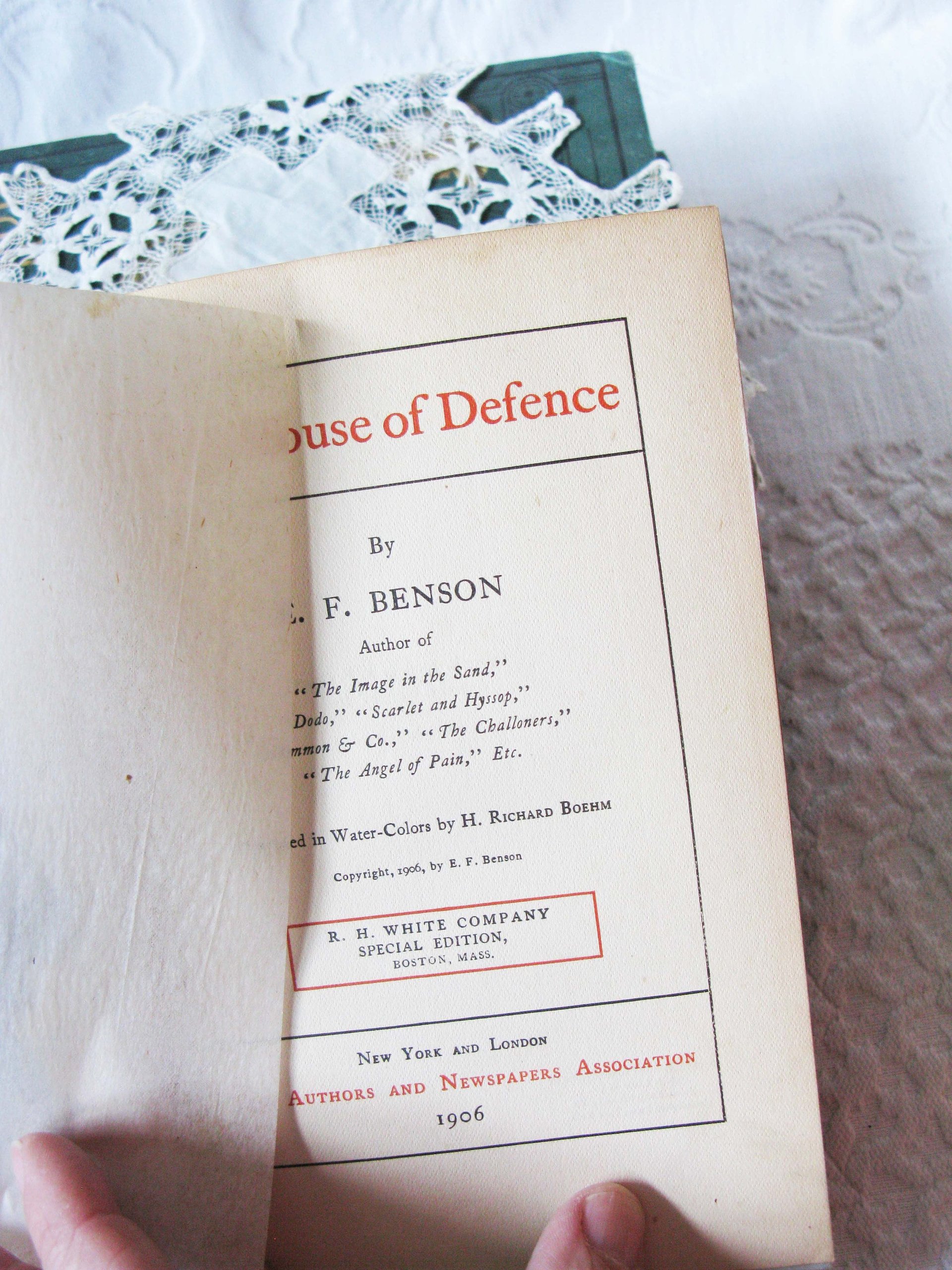 Vintage Book House of Defence  1st Edition 1906 Pretty Decorative Book Classic Book Gift  Library Decor Art Nouveau Edwardian WhenRosesBloom