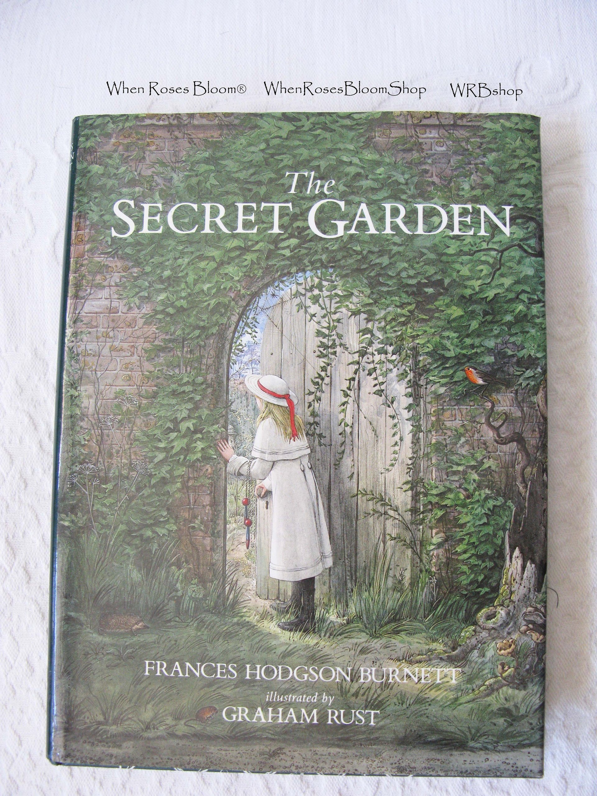 Book The Secret Garden Frances H Burnett Vintage Retro Library Decorative Graphic Art  Juvenile Child Fiction Fantasy 1st Ed. WhenRosesBloom