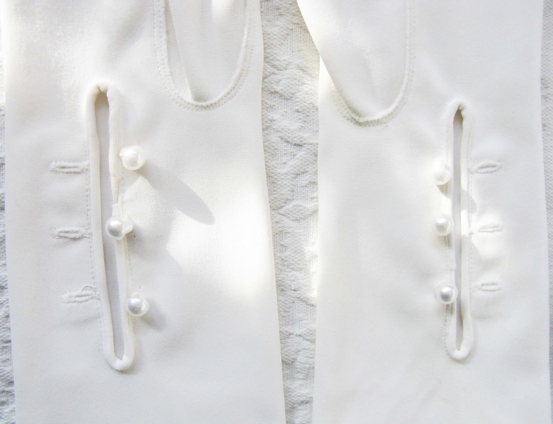Gloves White Debutante Long Opera 3 Button Vintage Mid Century Wedding Style Downton Titanic Jane Austen Cosplay WhenRosesBloom