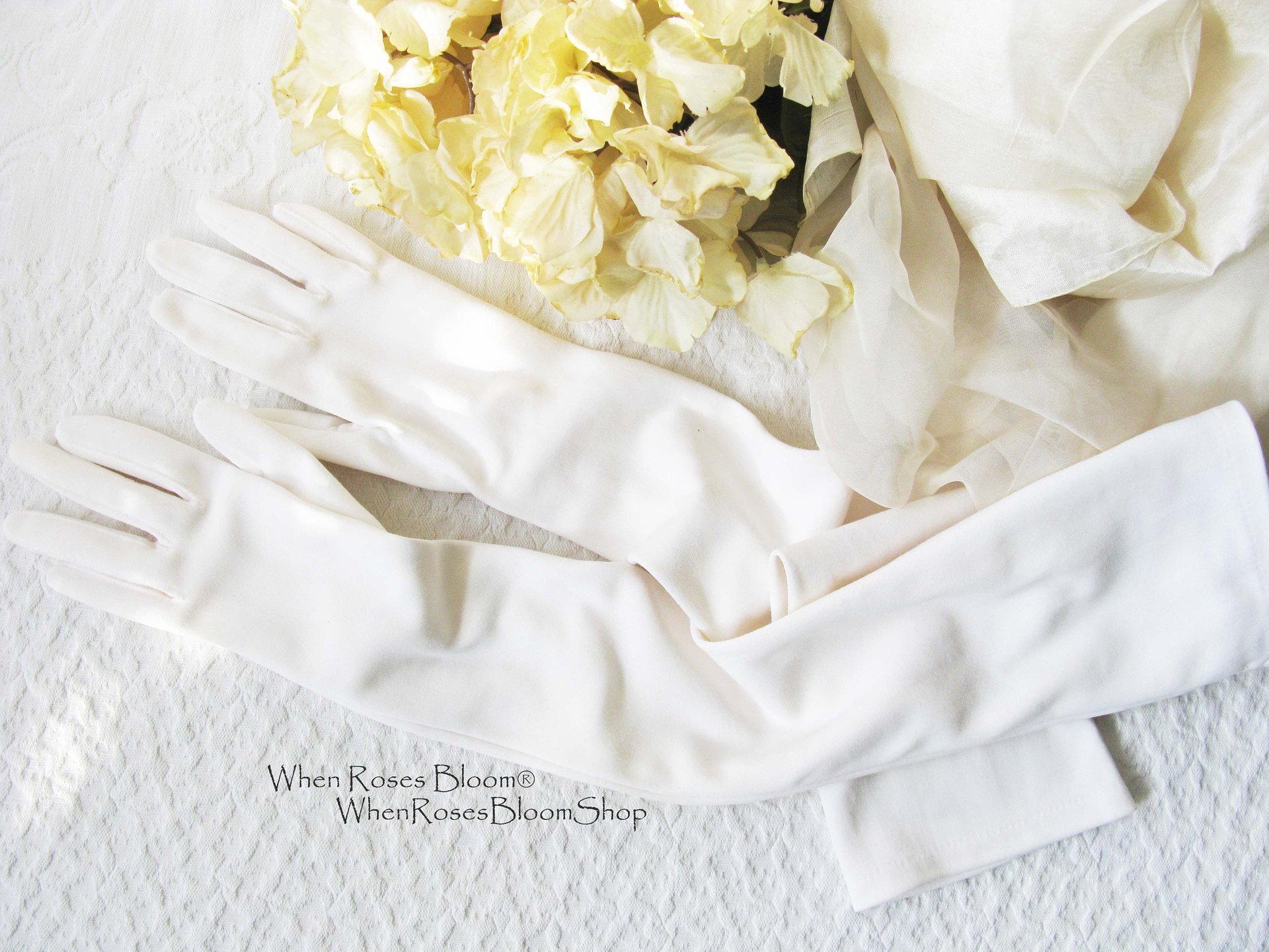 Vintage Gloves White Debutante Long Opera 3 Button Mid Century Wedding Style Downton Titanic Jane Austen Cosplay When Roses Bloom