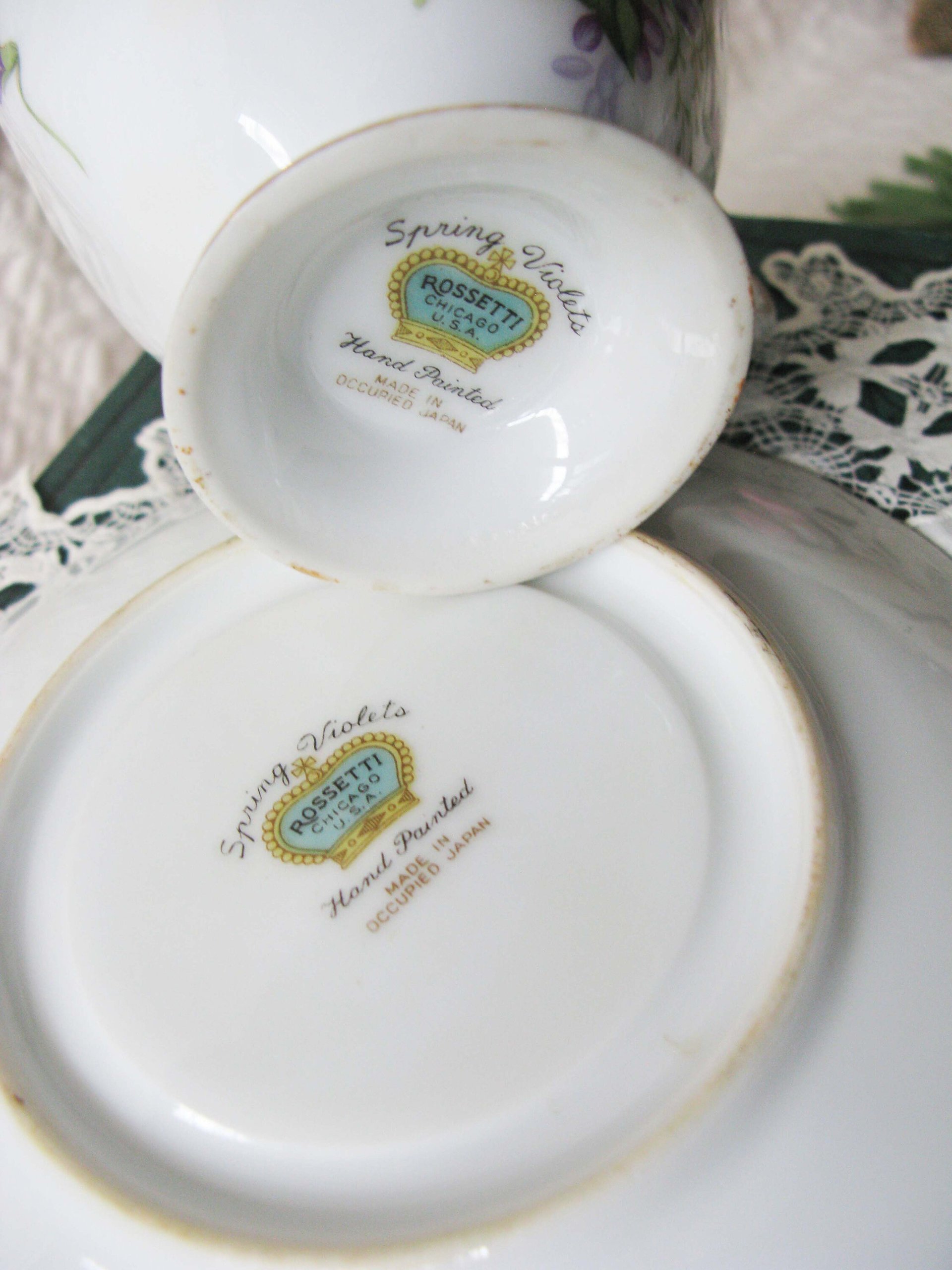Tea Cup Spring Violets Rossetti China Occupied Japan Vintage Retro TeaTime Gift Dainty Mid Century Shabby Chic Romantic Tea WhenRosesBloom