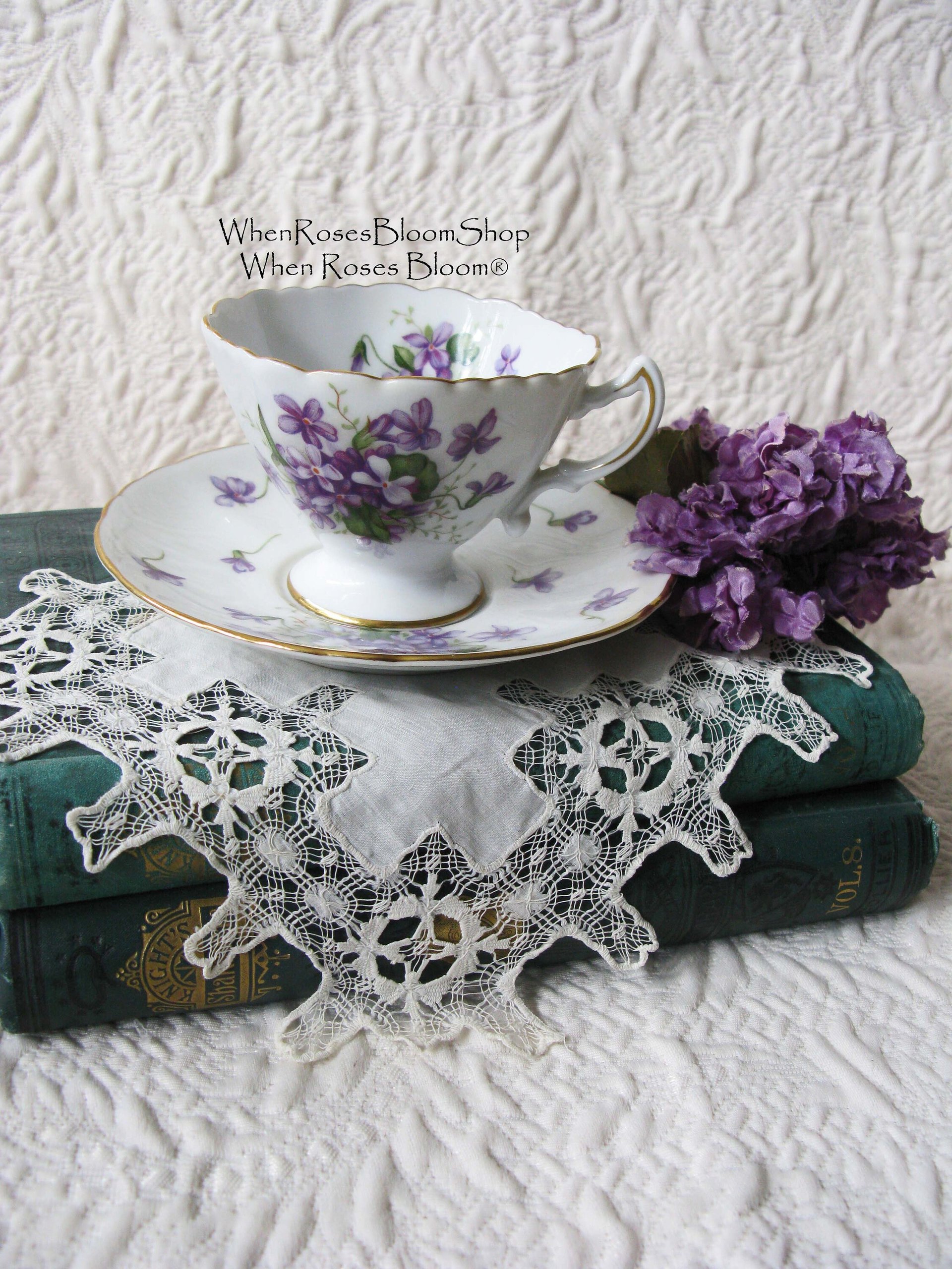 Tea Cup Spring Violets Rossetti China Occupied Japan Vintage Retro TeaTime Gift Dainty Mid Century Shabby Chic Romantic Tea WhenRosesBloom