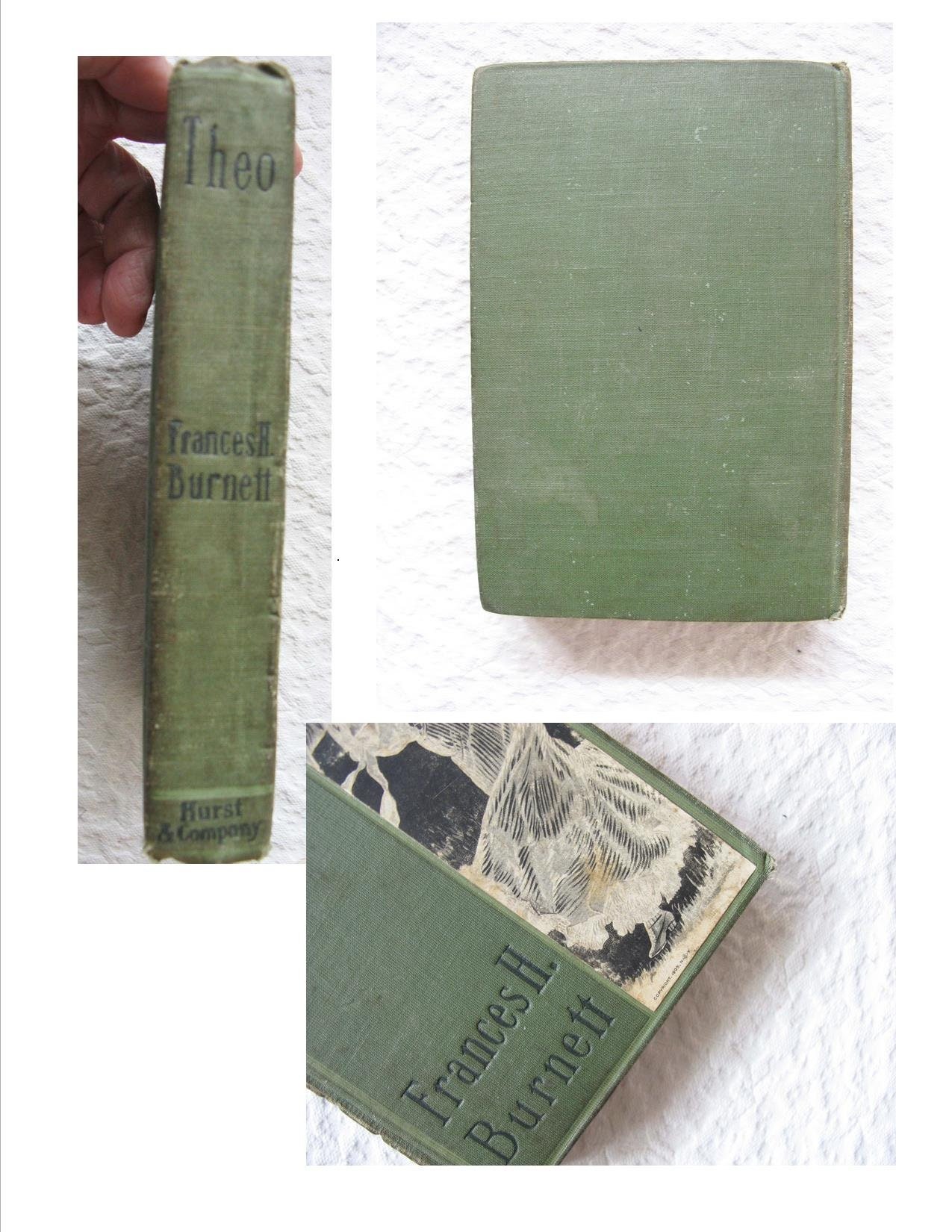 Vintage Book Theo  Frances Hodgen Burnett circa 1877 Green Decorative Pretty Lady Cover Rare Booklover Gift Victorian Romance WhenRosesBloom