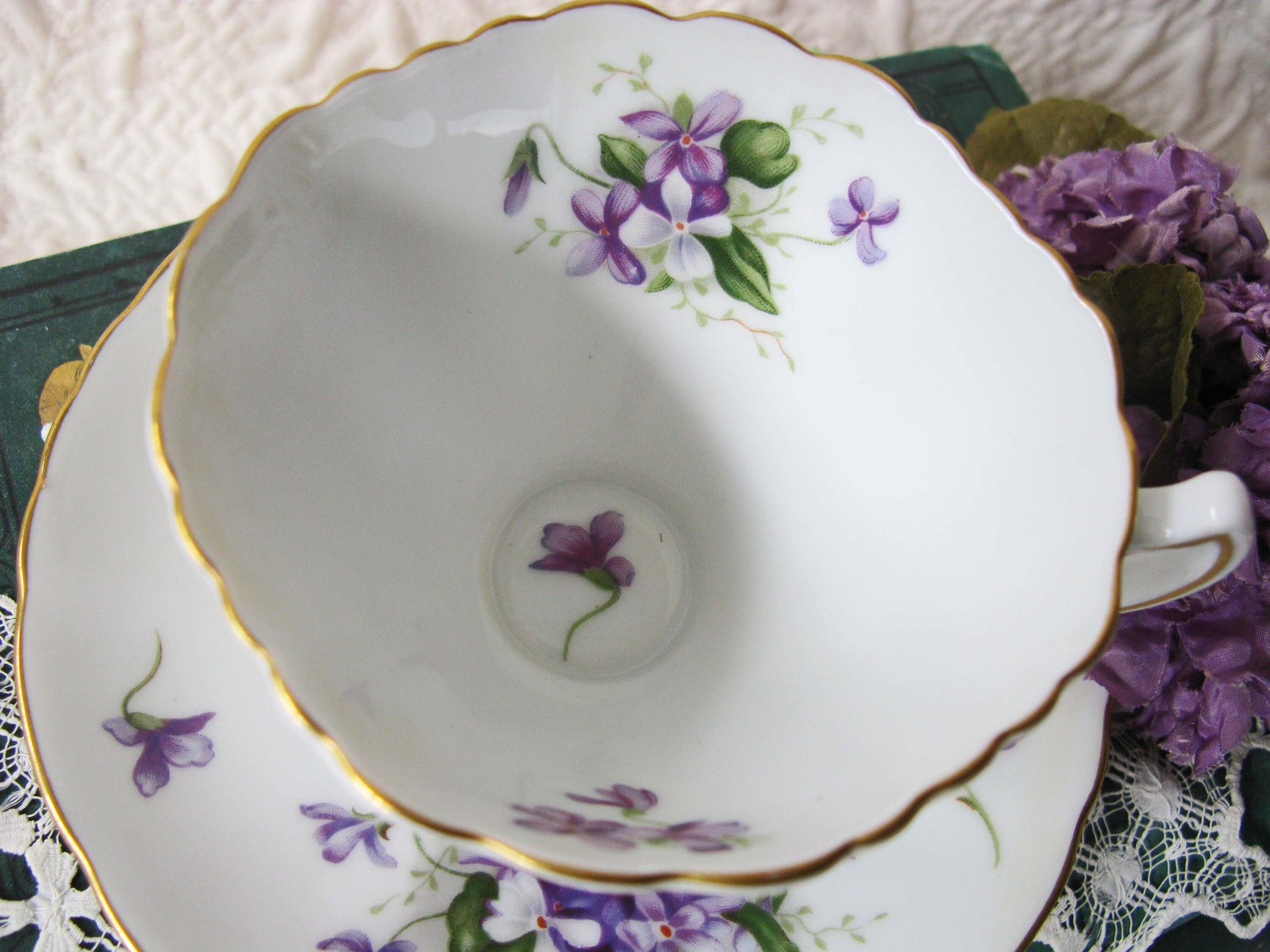 Tea Cup Spring Violets Rossetti China Occupied Japan Vintage Retro TeaTime Gift Dainty Mid Century Shabby Chic Romantic Tea WhenRosesBloom