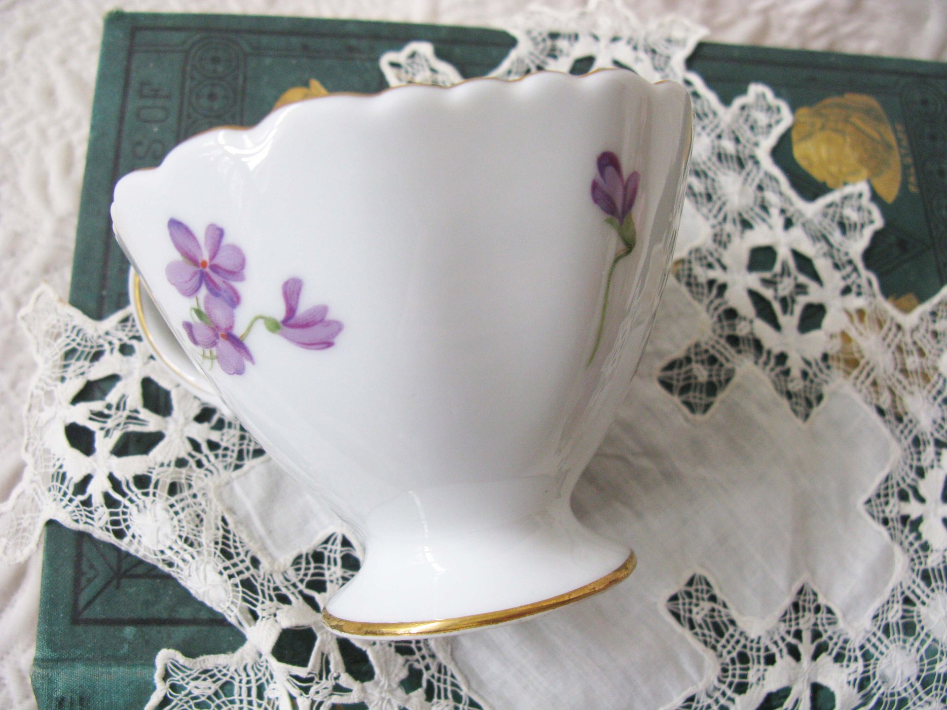 Tea Cup Spring Violets Rossetti China Occupied Japan Vintage Retro TeaTime Gift Dainty Mid Century Shabby Chic Romantic Tea WhenRosesBloom