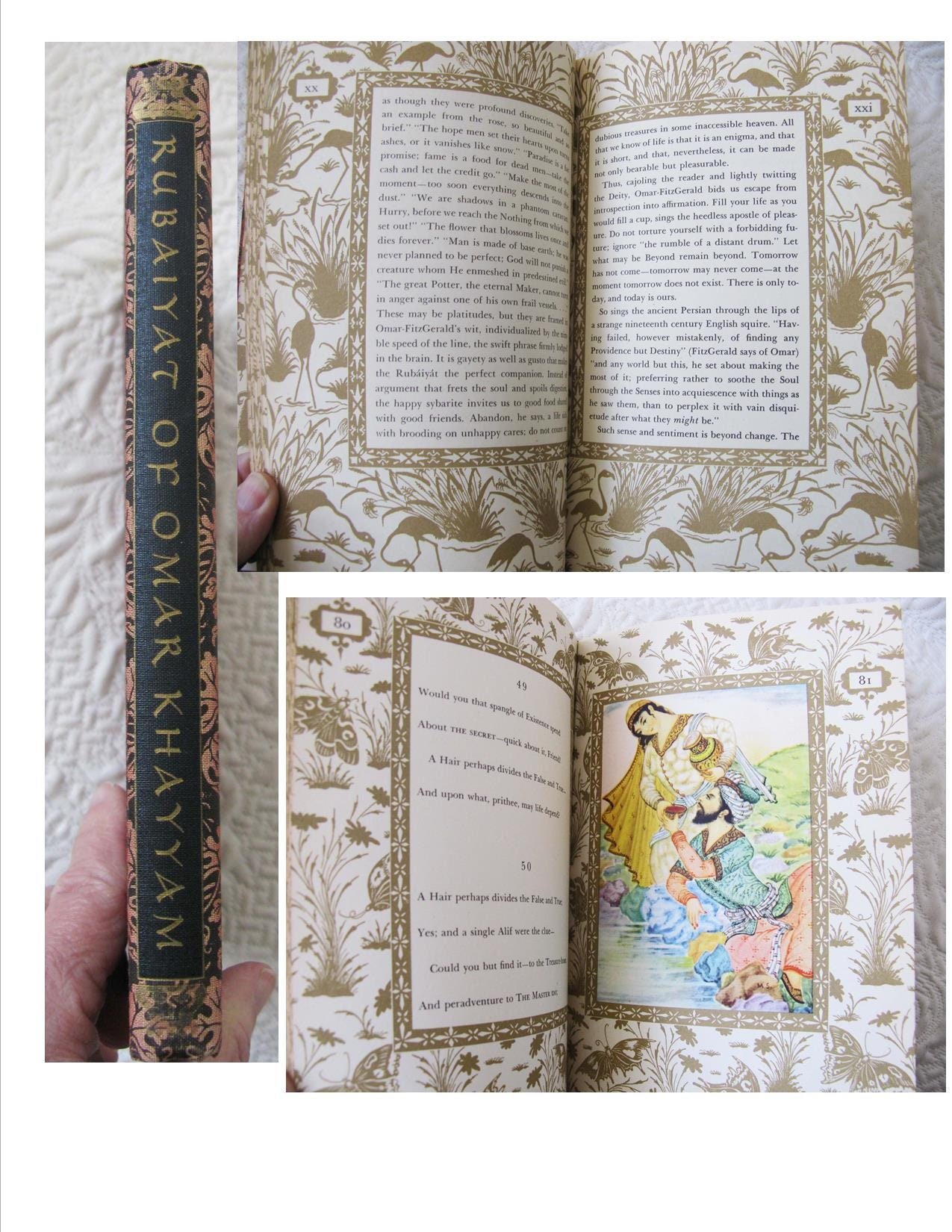 Rubaiyat Rubaiyyat Omar Khayyam Vintage Book Classic Poetry  Romance Love poem Literature Gift Decorative Library Decor   WhenRosesBloom