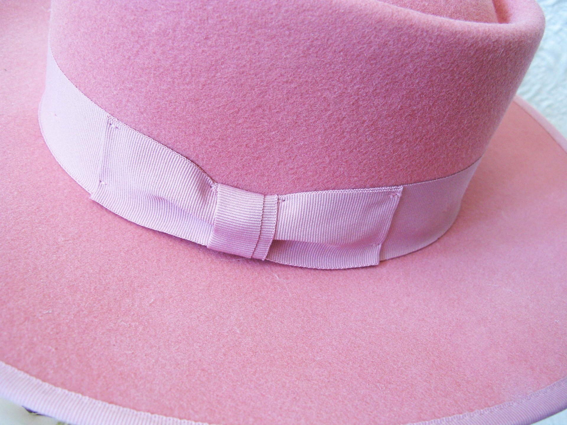 Vintage Sailor Boater Pink Wool Hat Tailored Elegance Mid Century Suburbia Retro Cosplay Miss Phyrne Fisher Princess Diana WhenRosesBloom