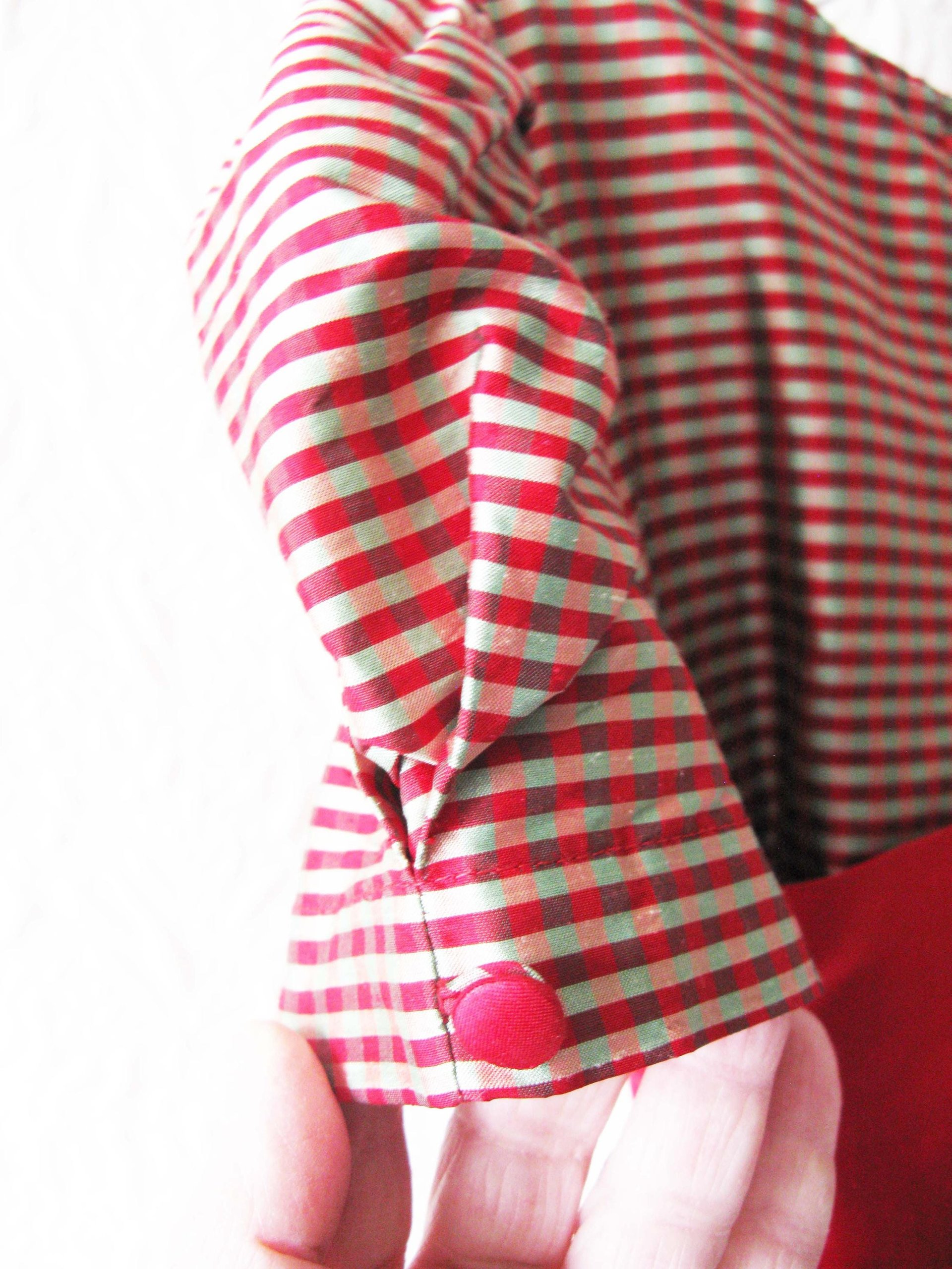 Vintage Child Silk Dress Red Stripe Strasburg Recital Christmas Outfit Size 4 Keepsake Heirloom Gift WhenRosesBloom