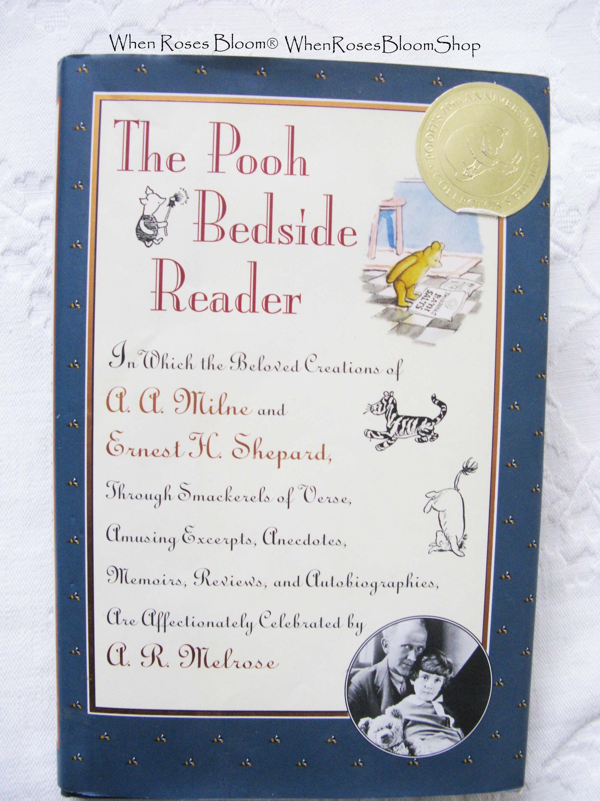 Book The Pooh Bedside Reader Winnie the Pooh 70th Anniv Vintage Retro Library Decorative Graphic Art Juvenile Child Fiction WhenRosesBloom