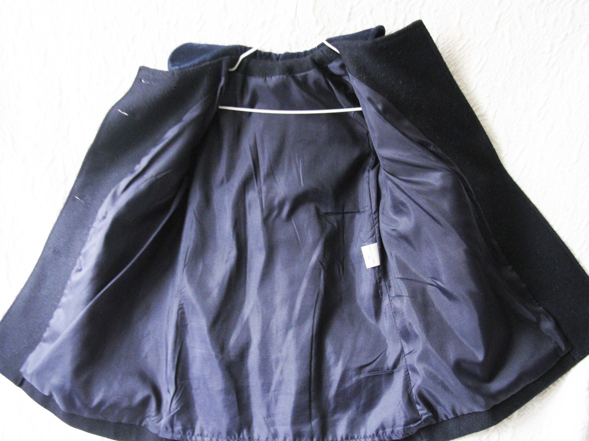 Vintage French Child Size 2 Navy Blue Wool Coat Classic Double Breasted Style Velvet Collar Gender Neutral Classic English WhenRosesBloom