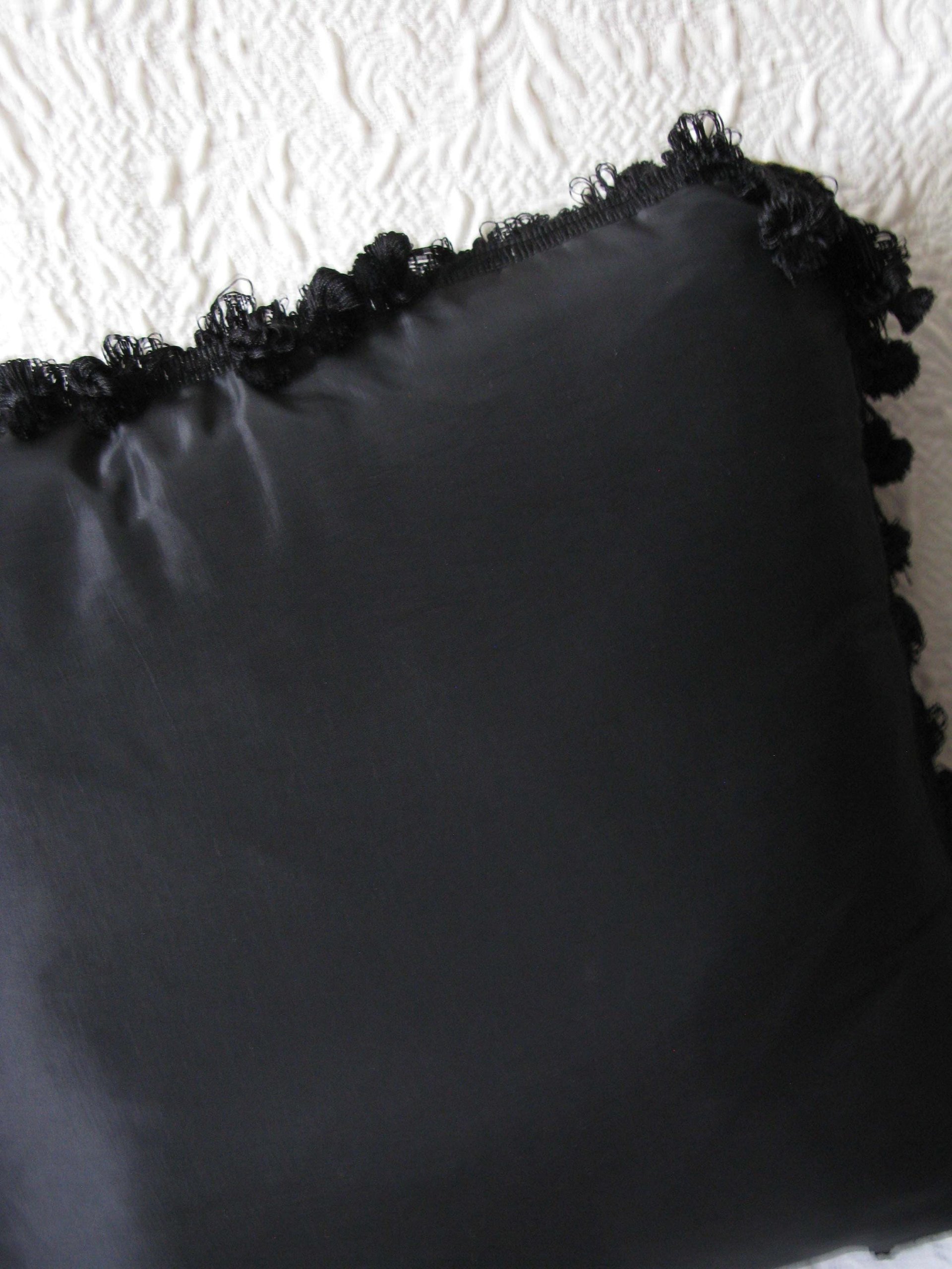 Vintage Black Gold Silk accent pillow Elegant Shabby Granny chic European Southern Farmhouse Cottage Style WhenRosesBloom