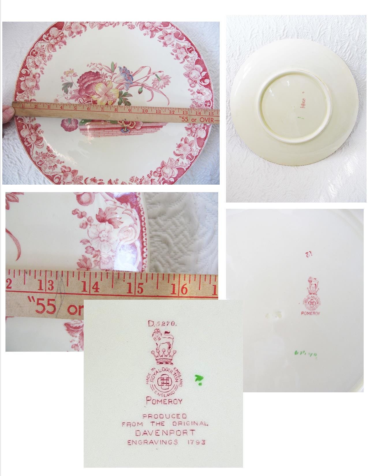 Vintage Royal Doulton Pomeroy Large Platter Round English Bone China Tea Party Wedding Birthday Classic Elegant Tea Gift  WhenRosesBloom