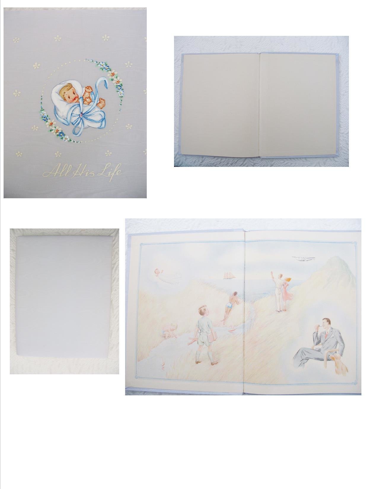 Baby Boy Book Vintage Record Events Retro Nursery Decorative Graphic Art  Juvenile Child  WhenRosesBloom