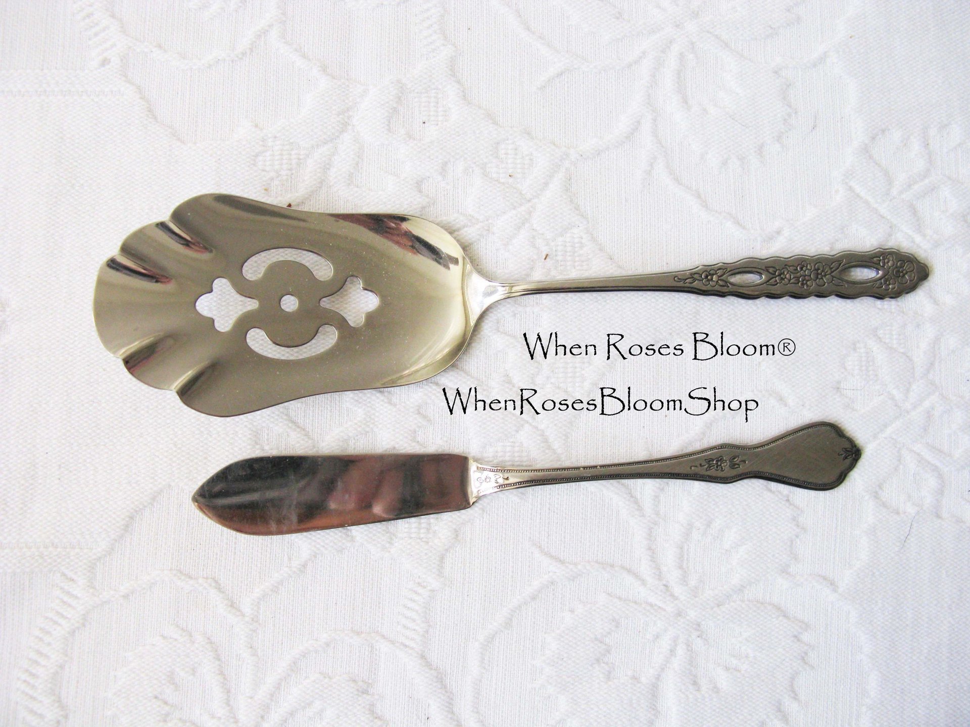 Vintage Stainless Pastry Server Spreader Oneida Proposal Morning Blossom Party Entertain Tea Birthday Wedding Shower Gift  WhenRosesBloom