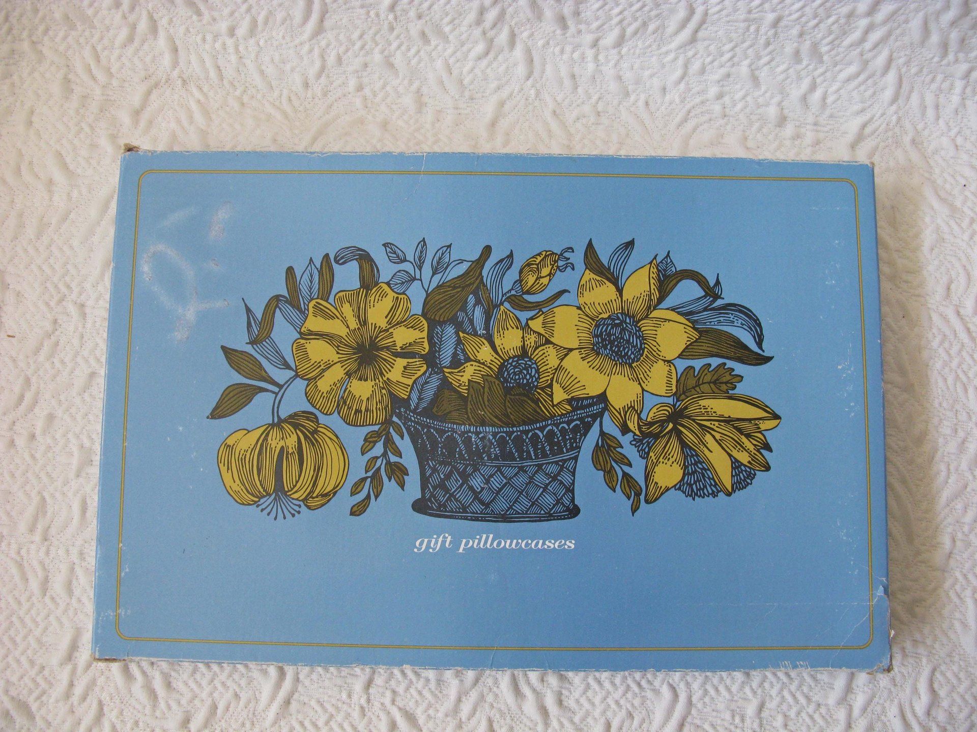 Vintage Pillowcases Mr & Mrs Blue Embroidery Trousseau Pair Boxed 1960s  NOS Grannycore  Shabby Chic Farmhouse Cottage Style  WhenRosesBloom