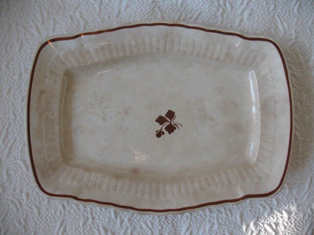 White Ironstone Platter Large English Vintage Tea Leaf Antique Cottage Kitchen Bath Rustic Farmhouse Pioneer Primitive WhenRosesBloom