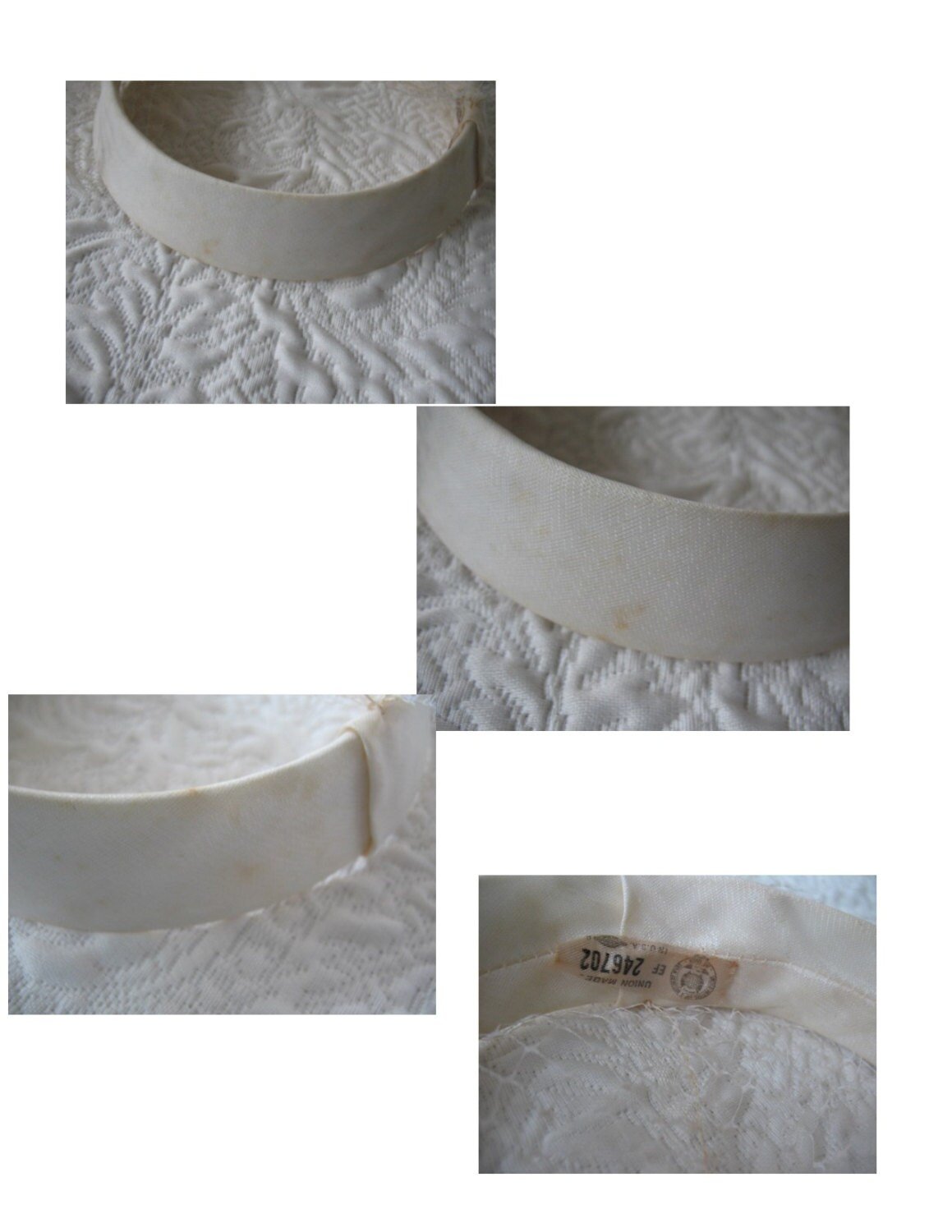 Vintage Hat White Fascinator Cocktail Tea Party Wedding Bridal Art Deco Gatsby Hat w/Feathers Net Birdcage Veil Mid Century WhenRosesBloom