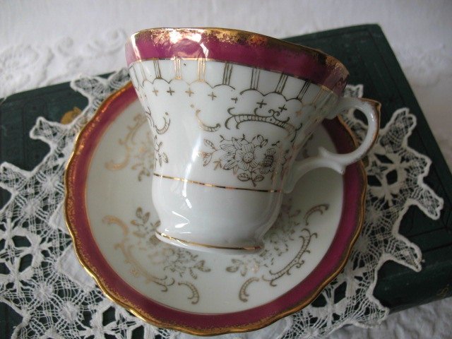 Vintage Tea Cup Pink Footed  Made in Japan Tea Time Gift Victoria Downton Abbey Tea Edwardian Shabby Chic Cottage Shabby Chic WhenRosesBloom