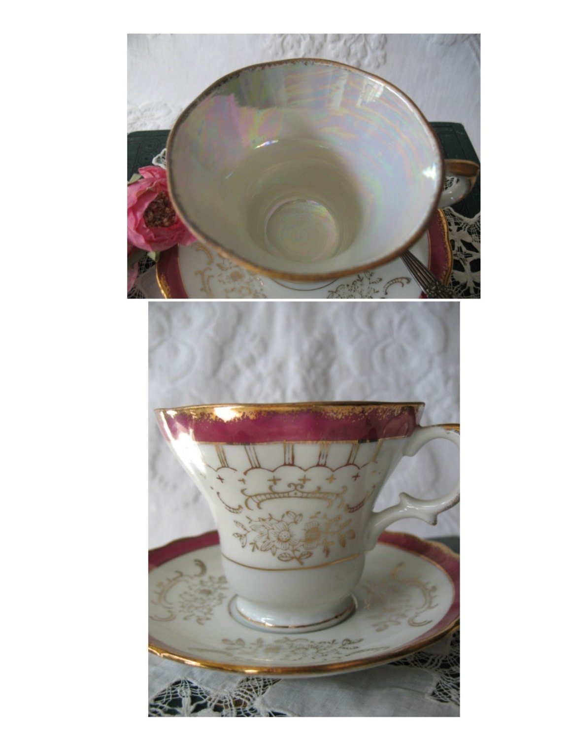 Vintage Tea Cup Pink Footed  Made in Japan Tea Time Gift Victoria Downton Abbey Tea Edwardian Shabby Chic Cottage Shabby Chic WhenRosesBloom