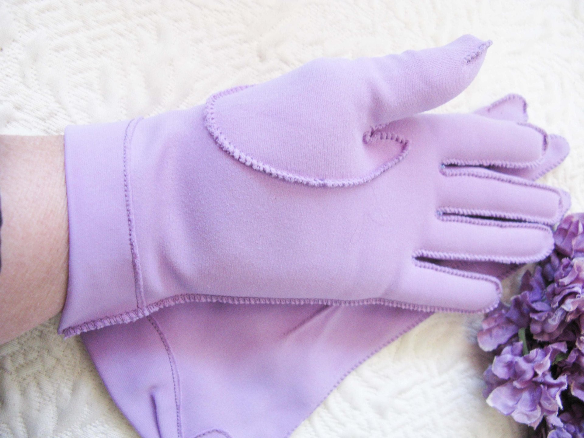 Purple Violet Gloves tailored Fabric Stetson Vintage Wedding Tea Party Mid Century Bridal Retro cosplay Gift for her When Roses Bloom