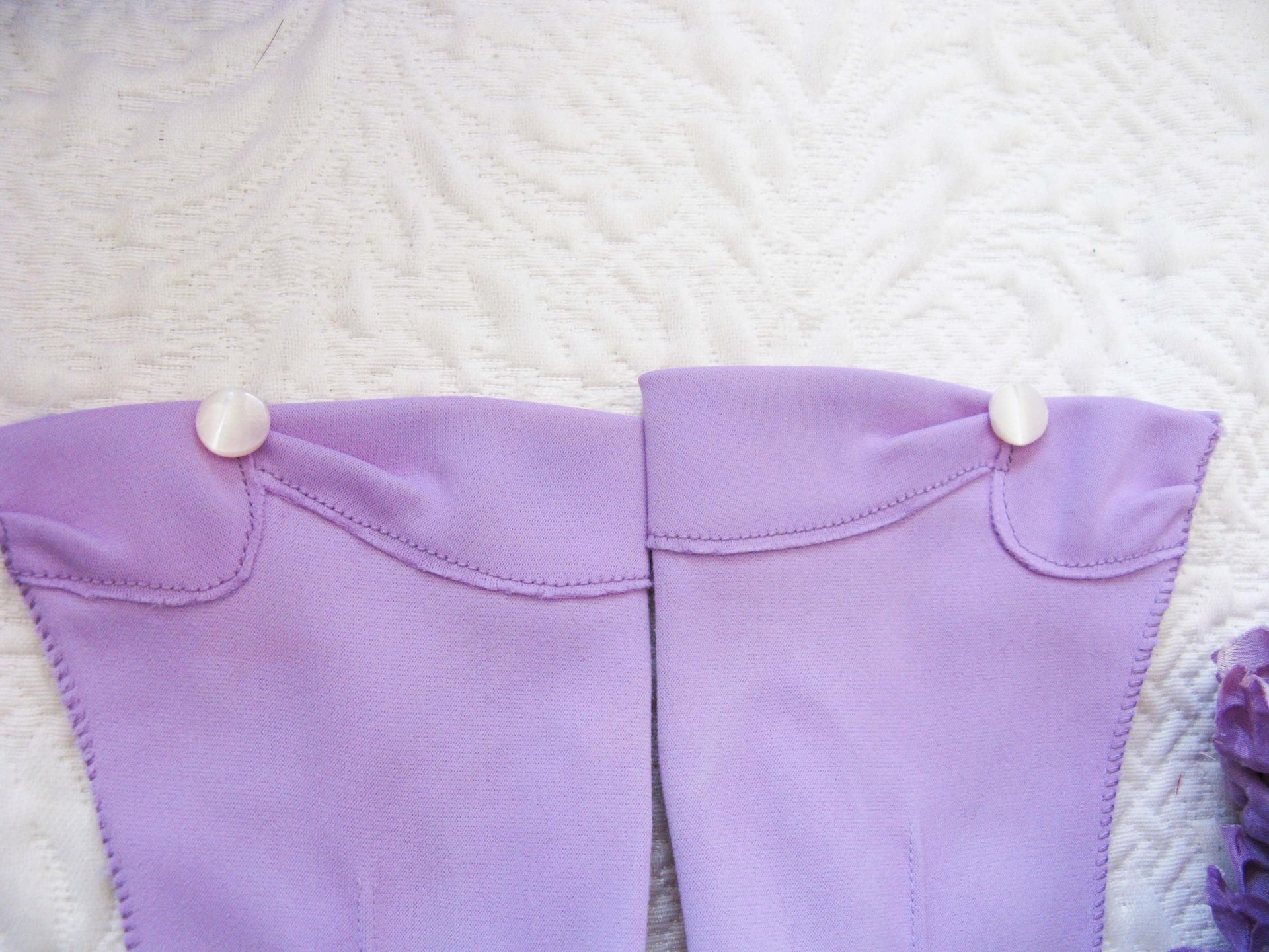 Purple Violet Gloves tailored Fabric Stetson Vintage Wedding Tea Party Mid Century Bridal Retro cosplay Gift for her When Roses Bloom