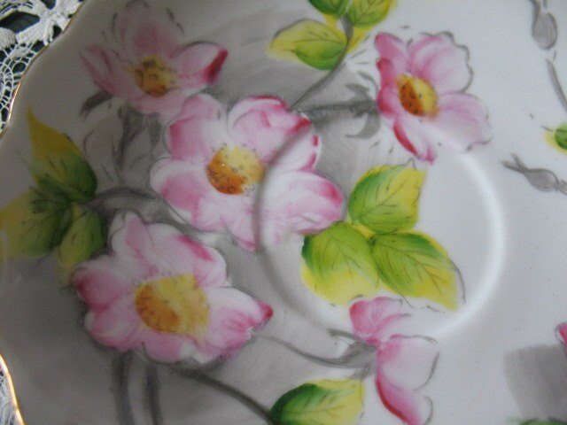 Vintage Tea Cup Pink Roses Japan  Mid Century Retro TeaTime Gift Hand Painted Classic Tea  Downton Abbey Shabby Chic WhenRosesBloom