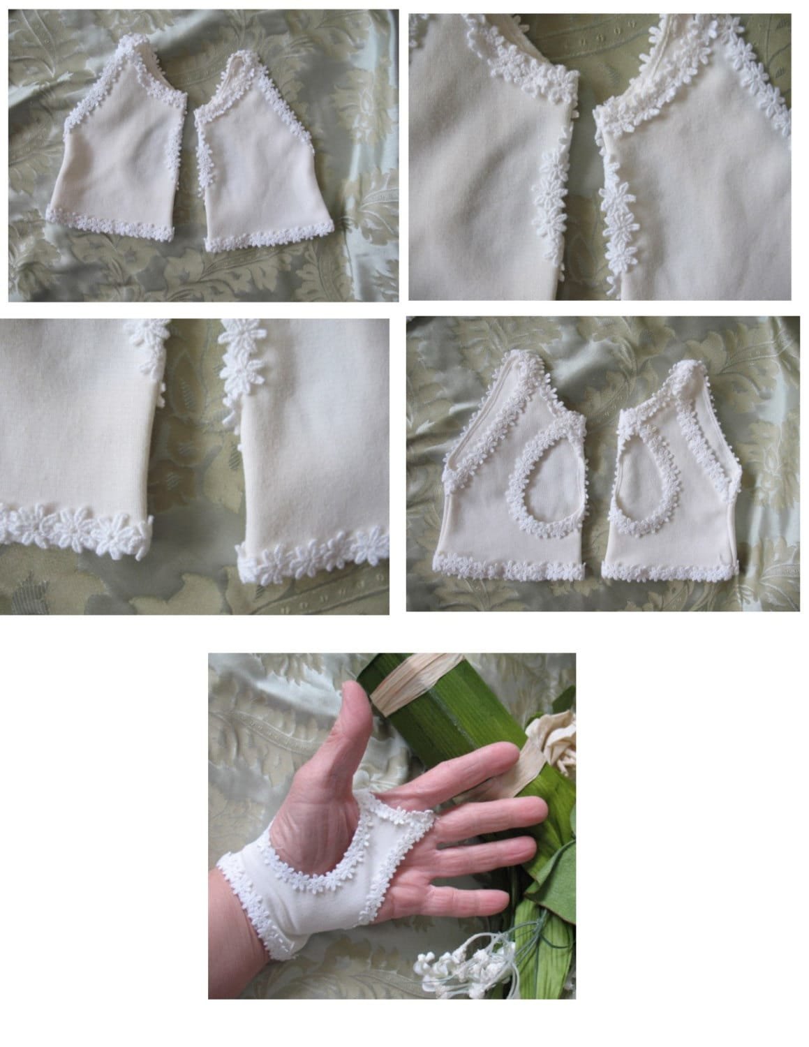 White Fingerless Gloves Wedding Bridal Glove Mitts Retro Boho Vintage Wedding Classic Style Victoria Austen Dickens Cosplay WhenRosesBloom