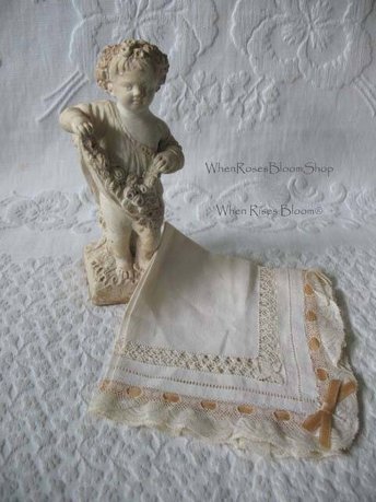 Antique Handkerchief Hanky Vintage Heirloom Lace Wedding Baby Keepsake Remembrance Gift  Classic Needlework FREE Ship  US  WhenRosesBloom