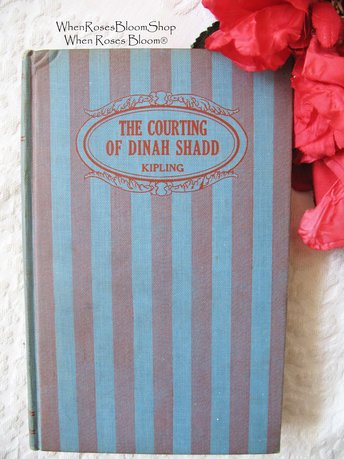 Vintage Blue Book Rudyard Kipling Short Stories The Courting of Dinah Shadd Library Decorative Gift Book Classic English Lit WhenRosesBloom