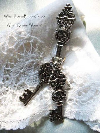 Vintage Pin Retro Key Jewelry Boho Victorian Steampunk Style Pin for Hat Lapel Scarf Kappa Kappa Gamma Style  WhenRosesBloom