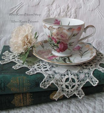 Vintage Tea Cup January Pink Carnations Japan Retro TeaTime Dainty Tea Time Gift Birthday Floral Tea Mid Century Shabby Chic  WhenRosesBloom