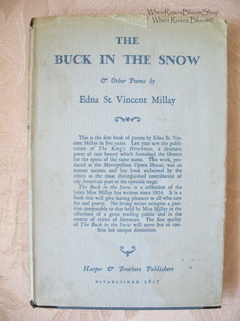 Vintage Book Edna St Vincent Millay The Buck in the Snow 1928  1st Ed Rare Poetry Literature Gift Decorative Library Decor  WhenRosesBloom