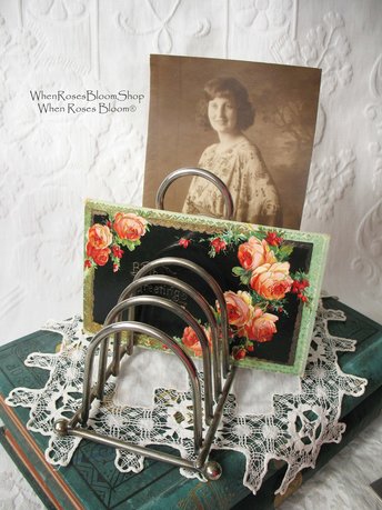 Silver Toast Letter Rack Vintage Estate Silver English Afternoon Tea Shabby Chic Minimalist Jane Austen Downton Abbey Tea WhenRosesBloom