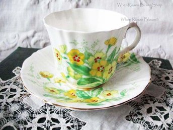 Tea Cup Yellow Floral English Bone China Old Royal Vintage Retro Tea Gift Classic Mid Century Modern Shabby Chic Tea  WhenRosesBloom